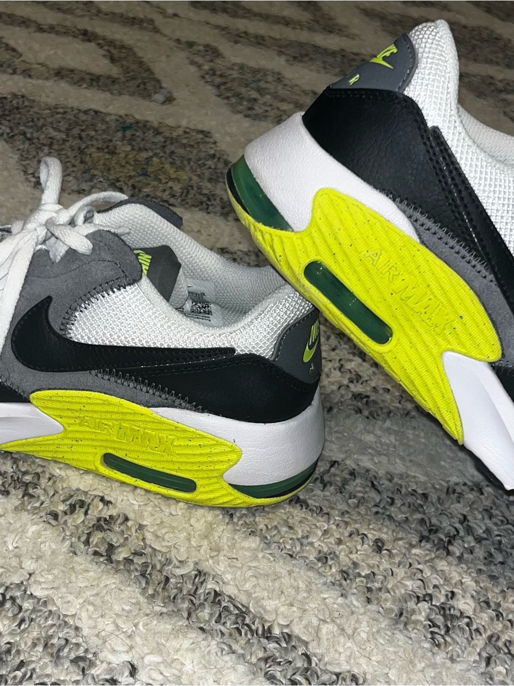 Nike Kids Air Max Sneakers - White Black Neon Yellow